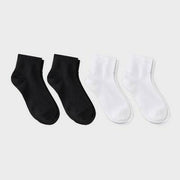 Women's Ultra Smooth Supersoft Fine Knit 4pk Ankle Socks Auden™ Black/White 4-10