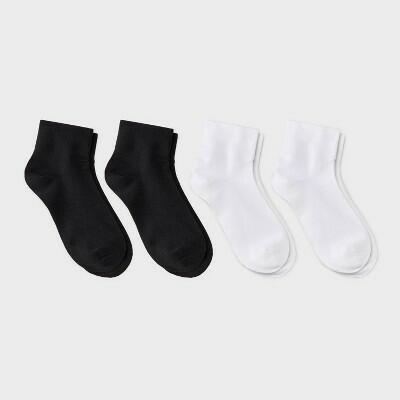 Women's Ultra Smooth Supersoft Fine Knit 4pk Ankle Socks Auden™ Black/White 4-10