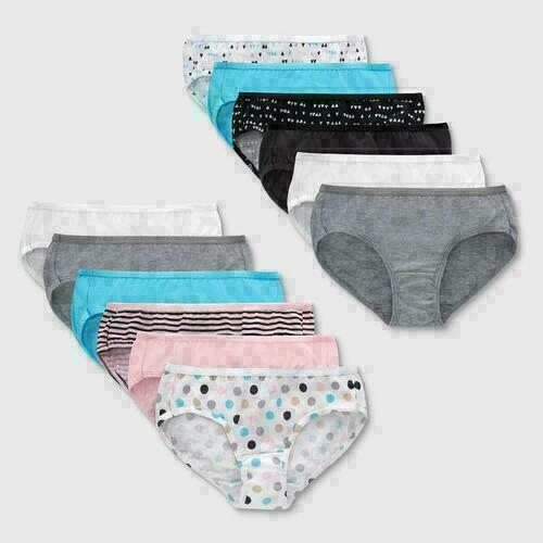 Hanes Girls' 13pk Hipster Colors Vary Size 12 Tagless, Breathable, Mid Rise