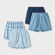 Men's 4pk Striped Woven Boxer Shorts - Goodfellow & Co™ Blue XL: Cotton Blend
