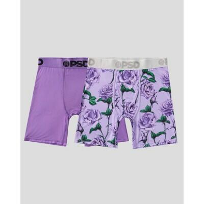PSD Men's Purple Roses Print Briefs 2pk - Lavender Roses/Purple M