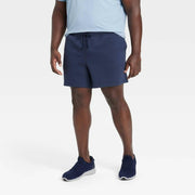 Men's Big 6" Fleece Jogger Shorts - All In Motion Dark Blue 3XL Mid Rise, Pocket