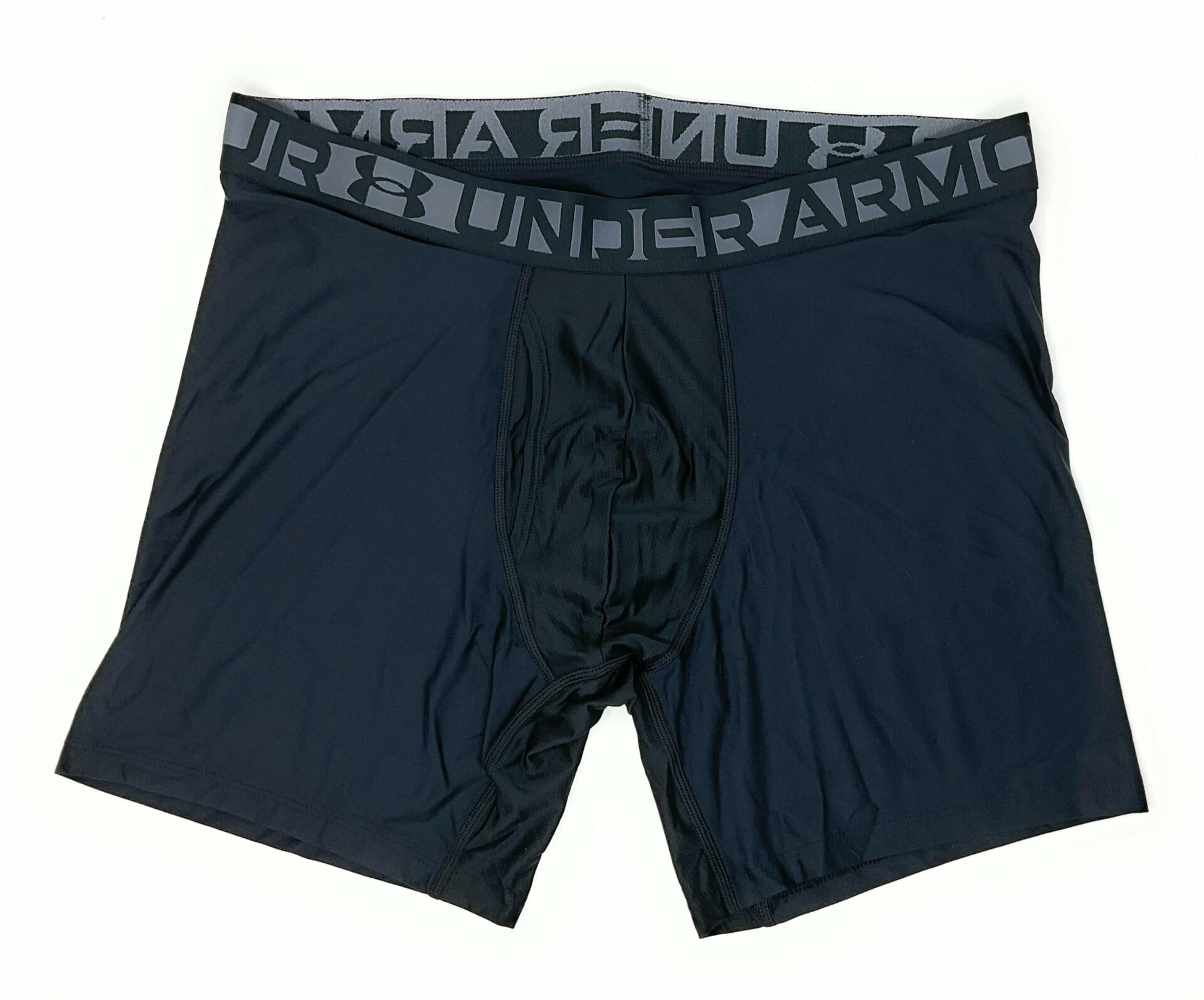 Under Armour Essential Tech 6 inch Boxerjock - 3 pack Large, Grey/Charcoal/Black