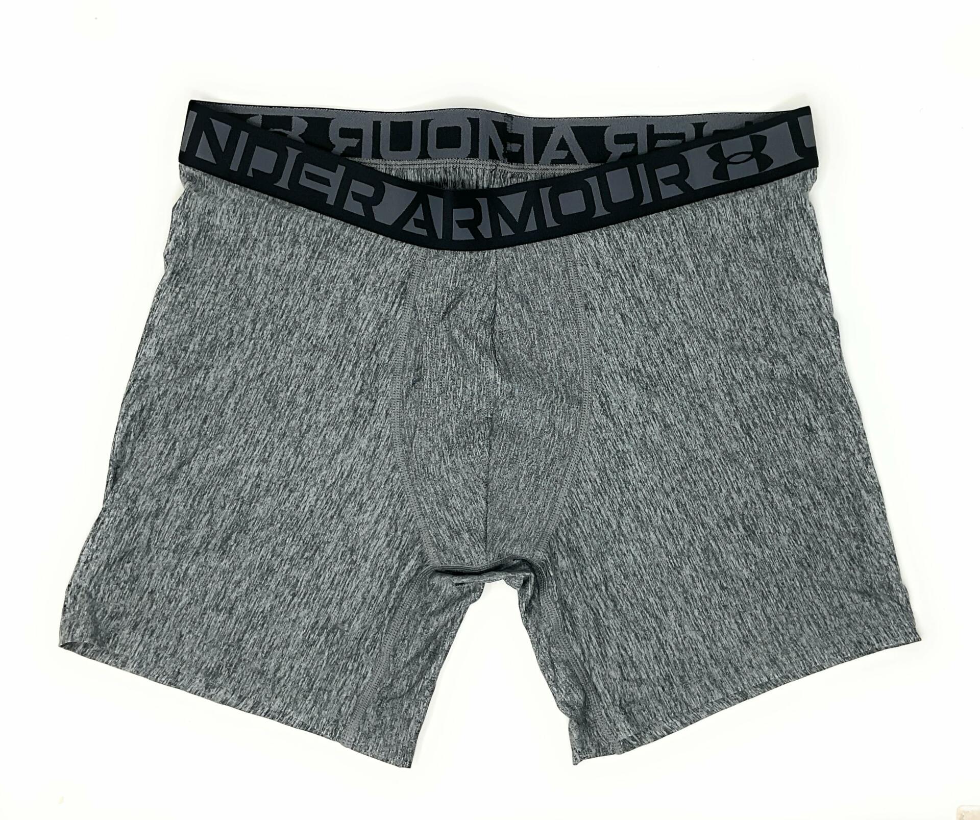 Under Armour Essential Tech 6 inch Boxerjock - 3 pack Large, Grey/Charcoal/Black