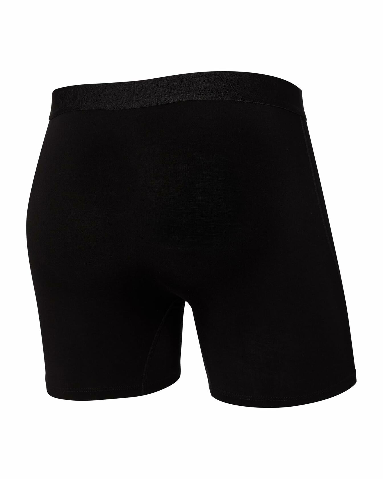 SAXX Underwear Co. Men's Ultra Super Soft Boxer Brief Fly, Black/Black, Medium