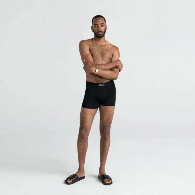 Saxx Men's Underwear – Vibe Soft Boxer Briefs – Pack of 2, Black/Black, X-Large