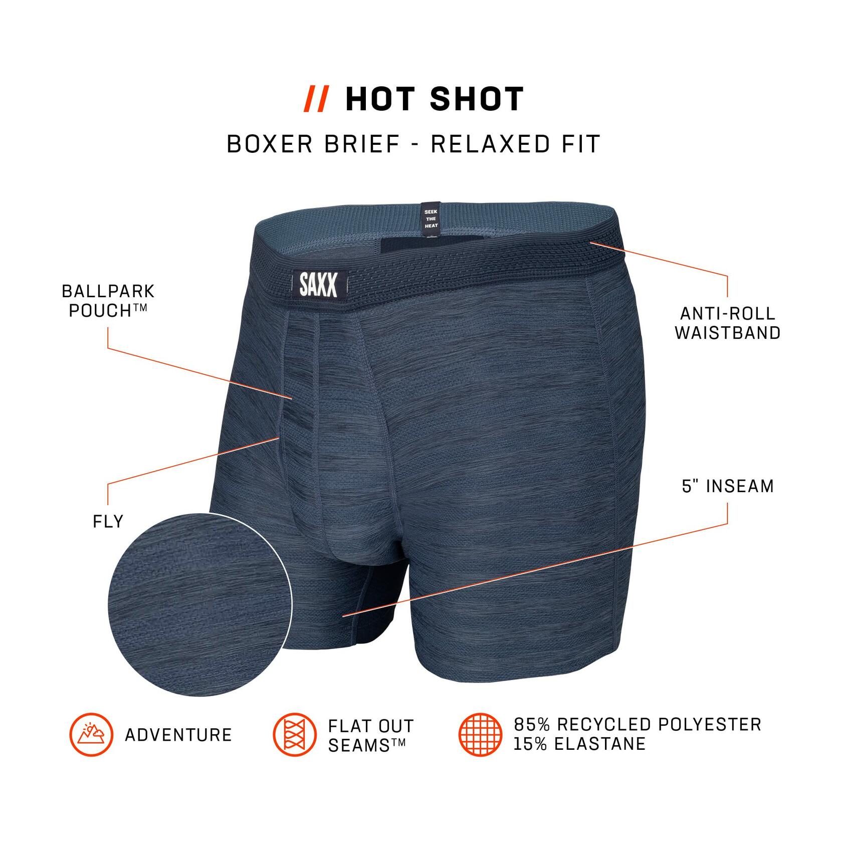 SAXX Men's Underwear w/Pouch Droptemp Cooling Mesh Boxer Brief, Heather, X-Large