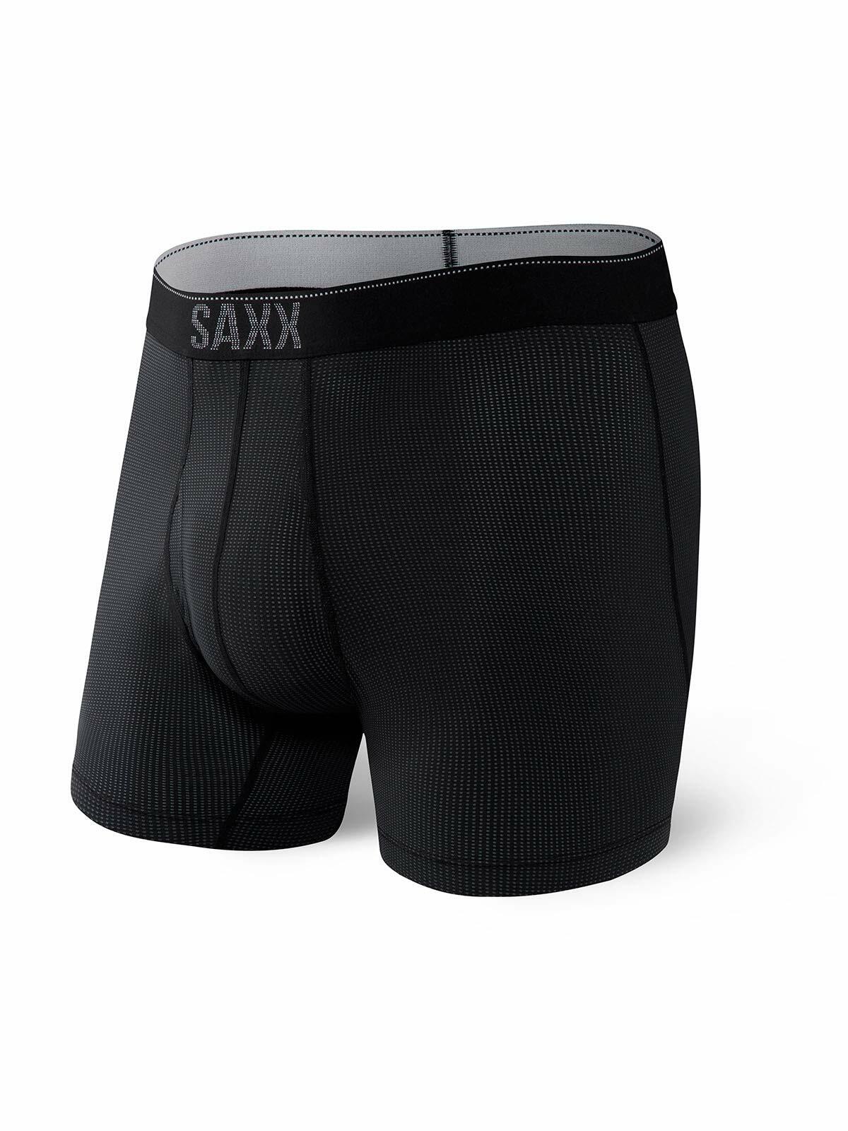 SAXX Men's Underwear w/Pouch Quest Quick Dry Mesh Boxer Brief Fly Black Ii Small
