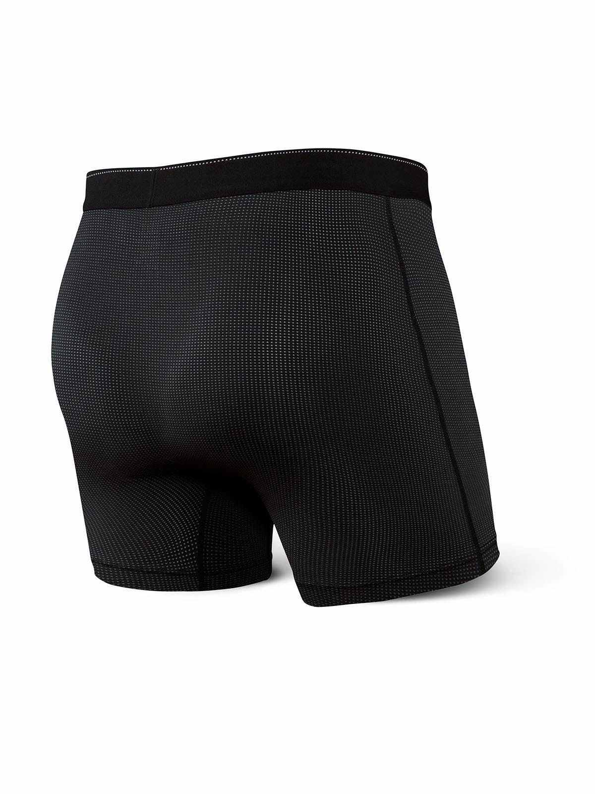 SAXX Men's Underwear w/Pouch Quest Quick Dry Mesh Boxer Brief Fly Black Ii Small