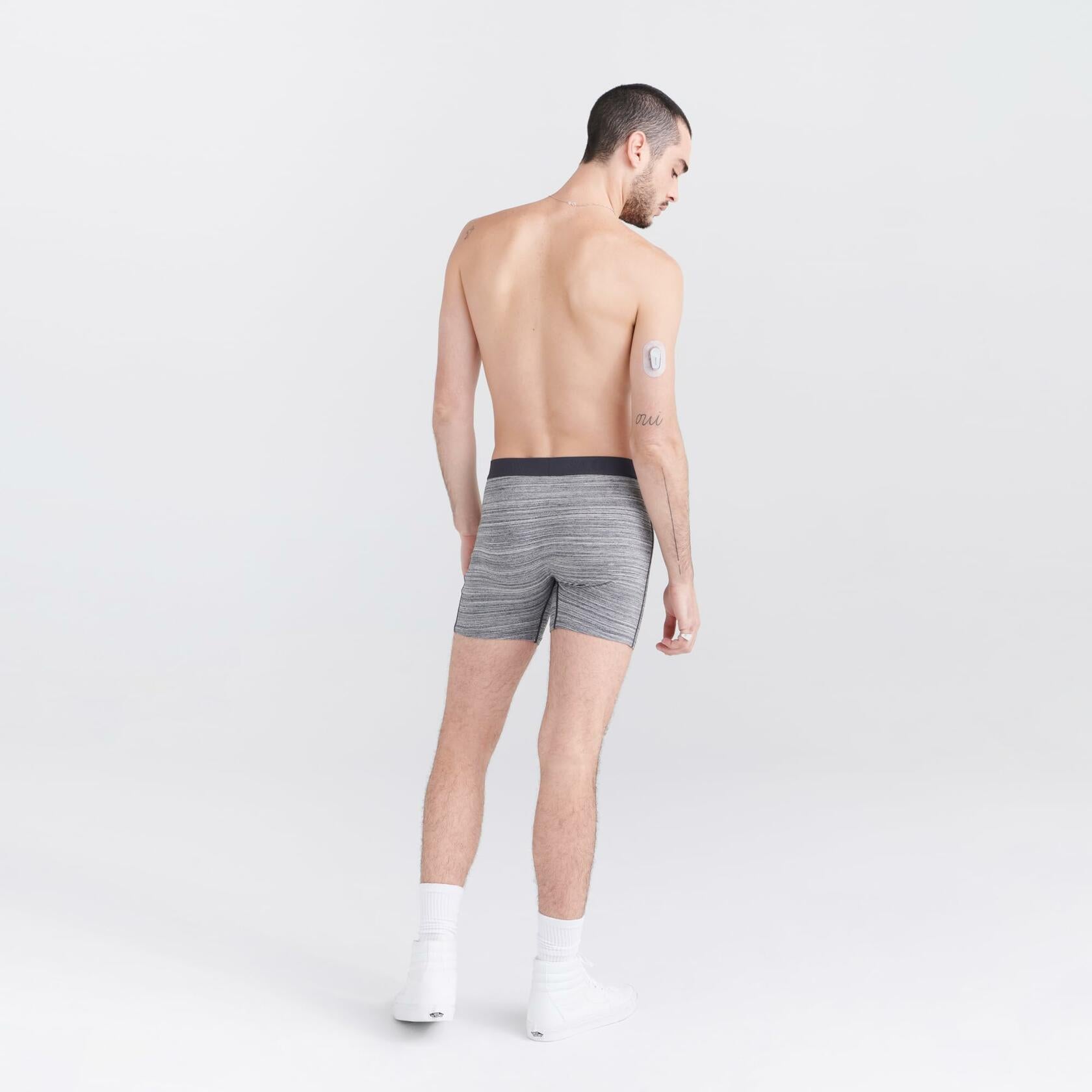 SAXX Underwear Co. Men's Ultra Super Soft Boxer Brief Fly, Heather-Grey, Medium