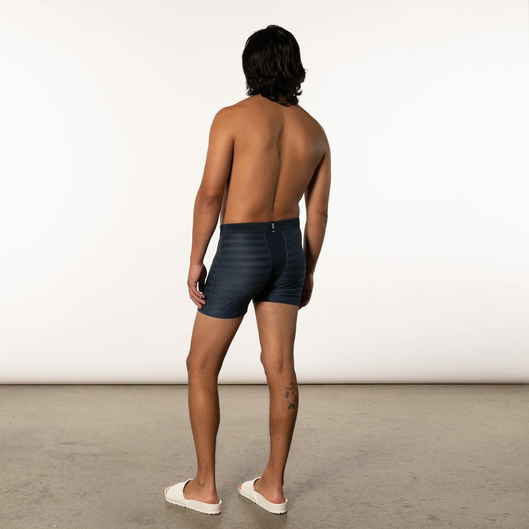 SAXX Men's Underwear w/Pouch Droptemp Cooling Mesh Boxer Brief Fly Heather Large