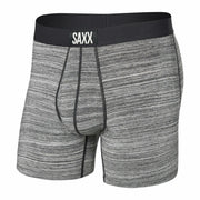 SAXX Underwear Co. Men's Ultra Super Soft Boxer Brief Fly, Heather-Grey, Medium