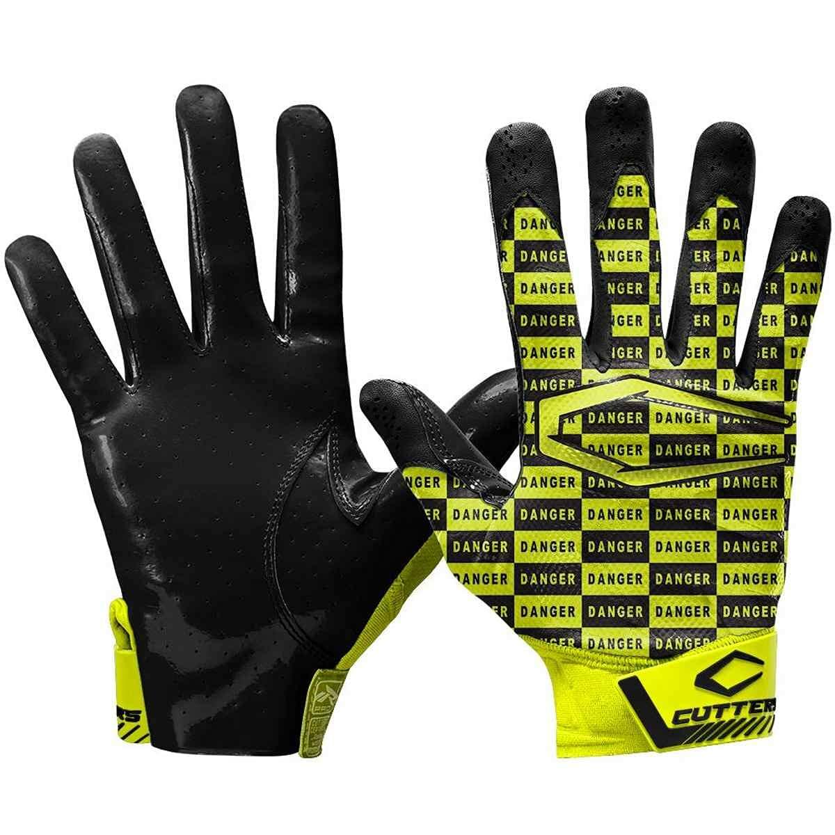 Cutter Danger Rev Pro 4.0 Limited-Edition Receiver Gloves Danger Black/Yellow Adult-XL