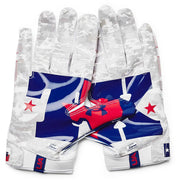 Under Armour Men's F8 Novelty Football Gloves, (101) White/Royal/Silver, X-Large