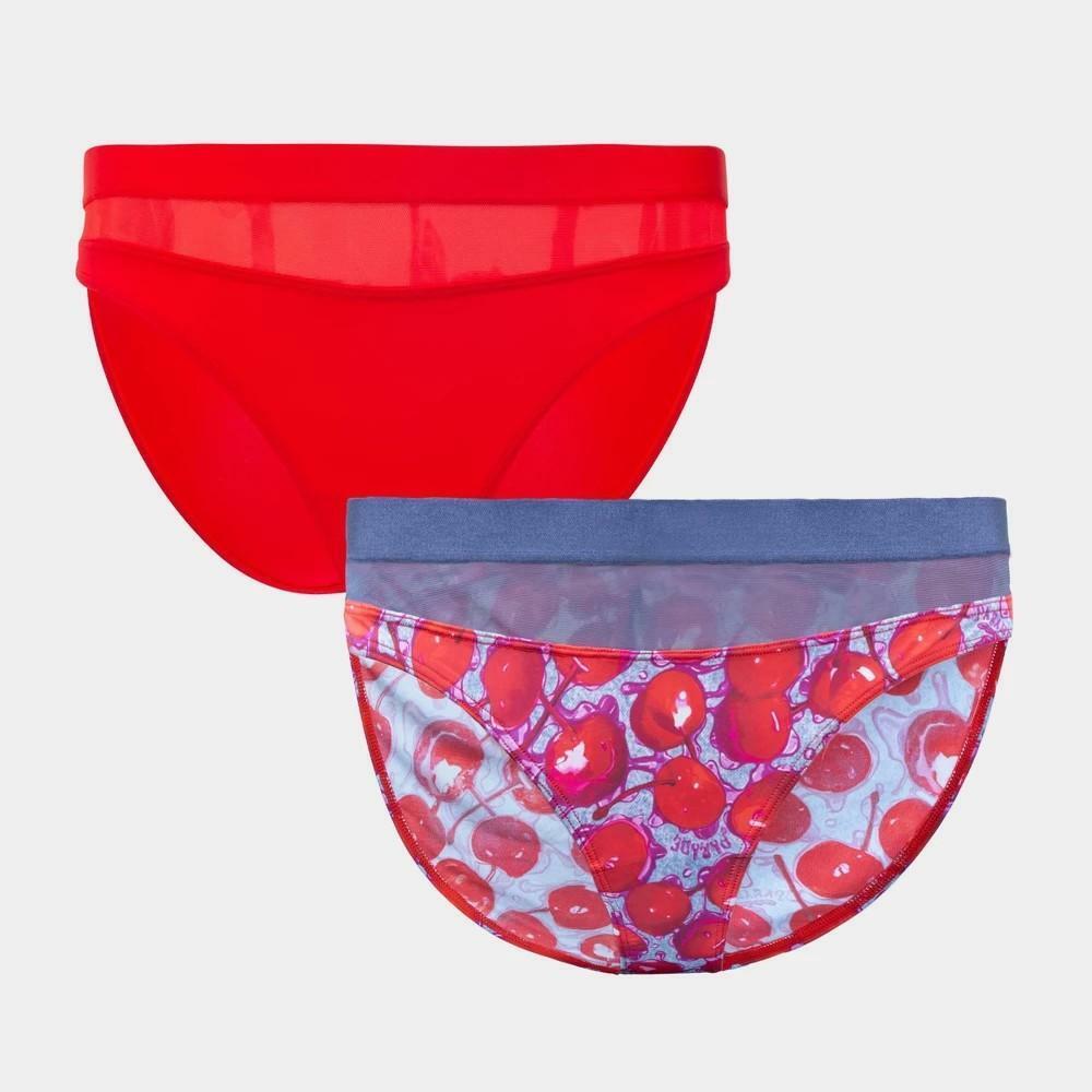 Parade's Women's 2-Pack Mid-Rise Briefs in Wet Cherry/Balloon X-Small