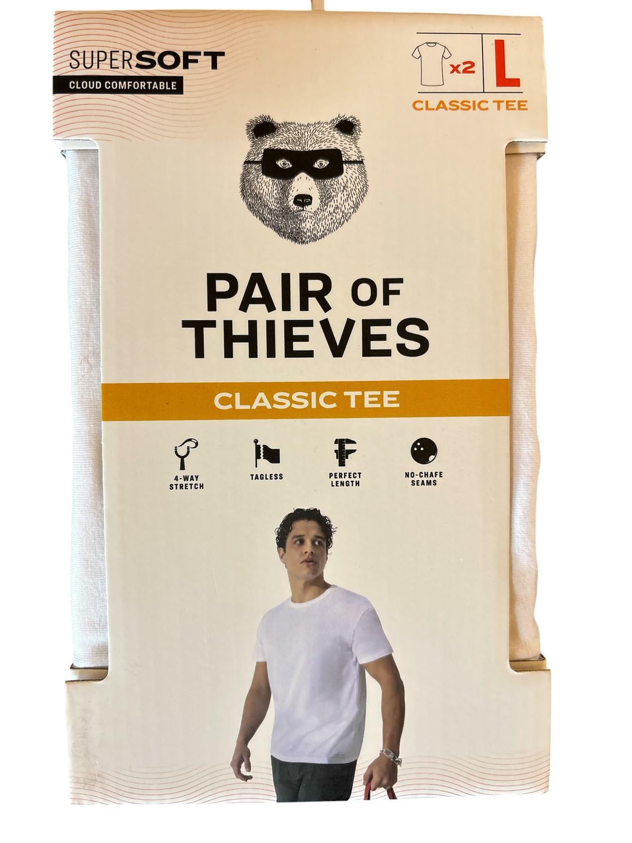Pair of thieves SuperSoft Crew Neck Undershirt (2-Pack) White, Large