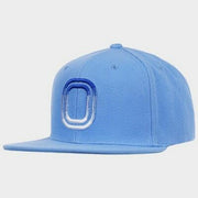 Overtime Adult Flat Brim Snapback 3D Ombre Embroidery Logo Baseball Hat - Blue
