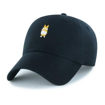 Fan Favorite Lifestyle Adult Cotton Baseball Hats - Black: Dog Pattern, Adjustable Strap OSFM
