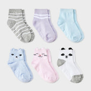 Toddler Girls' 6pk Critter Ankle Socks - Cat & Jack™ 4T-5T