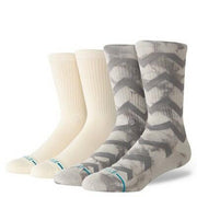 STANCE Men's Quick Stop Tie-Dye Crew Socks 2pk - Gray 6-12