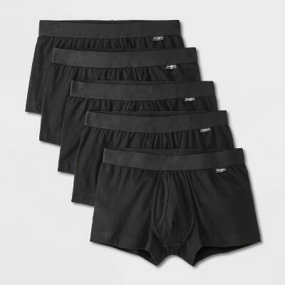 Men's Trunks 5pk - Goodfellow & Co™ Black XL: Cotton Elastane Blend, Mid Rise