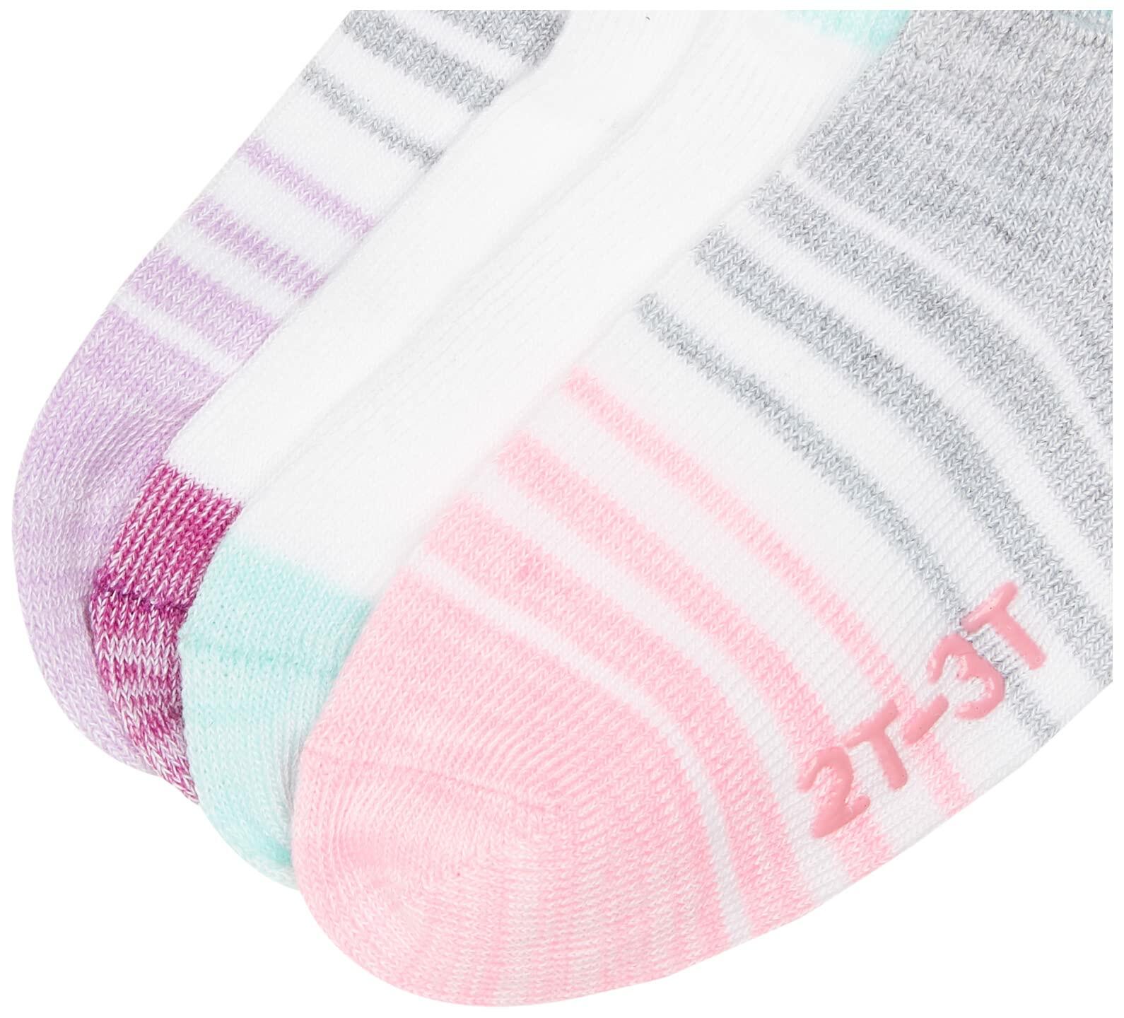 Hanes baby girls Heel Shield Socks, 10-pair Pack Socks, Assorted, 2-3T US