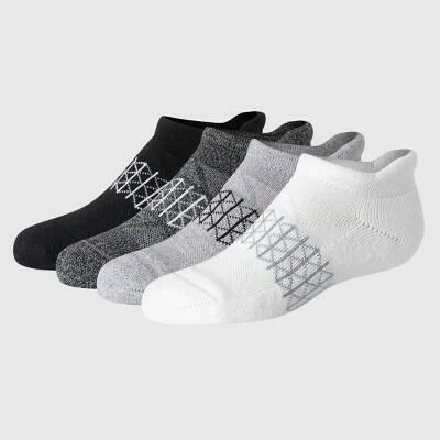 Hanes Boys' 4pk Absolute Active Heel Shield Socks - White L: Moisture Wicking