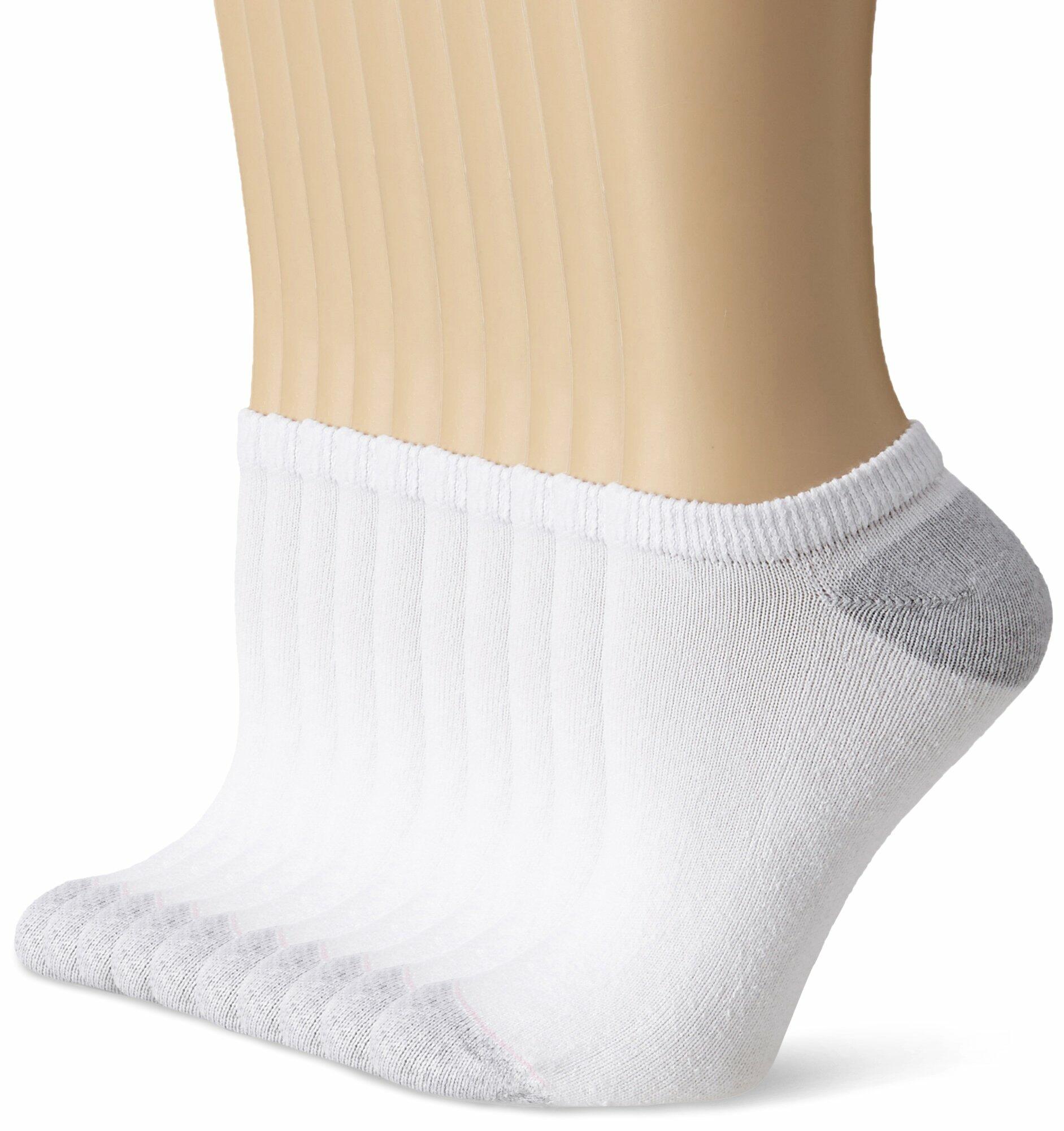 Hanes womens 10-pair Value Pack No Show fashion liner socks, White, 5-9 US
