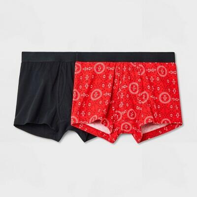 Men's Bandana Trunks 2pk - Goodfellow & Co™ Red M