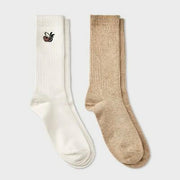 Men's 2pk Casual Crew Socks - Goodfellow & Co™ Ivory 6-12