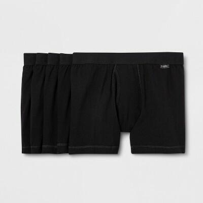 Men's Boxer Briefs 5pk - Goodfellow & Co™ Black L Cotton-Spandex Blend, Mid Rise