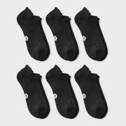 Men's 6pk Tab Socks - All In Motion Black 6-12
