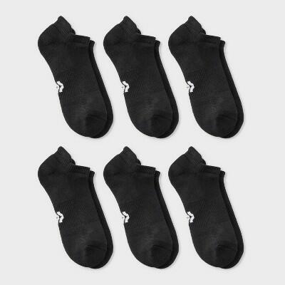 Men's 6pk Tab Socks - All In Motion Black 6-12