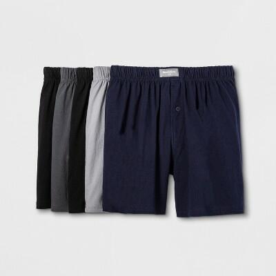 Men's Knit Boxers 5pk - Goodfellow & Co™ Black/Gray/Navy M Mid Rise, Fly Button