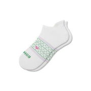 Bombas Women's Heart Arch and Stripes Ankle Socks - Soft White Medium