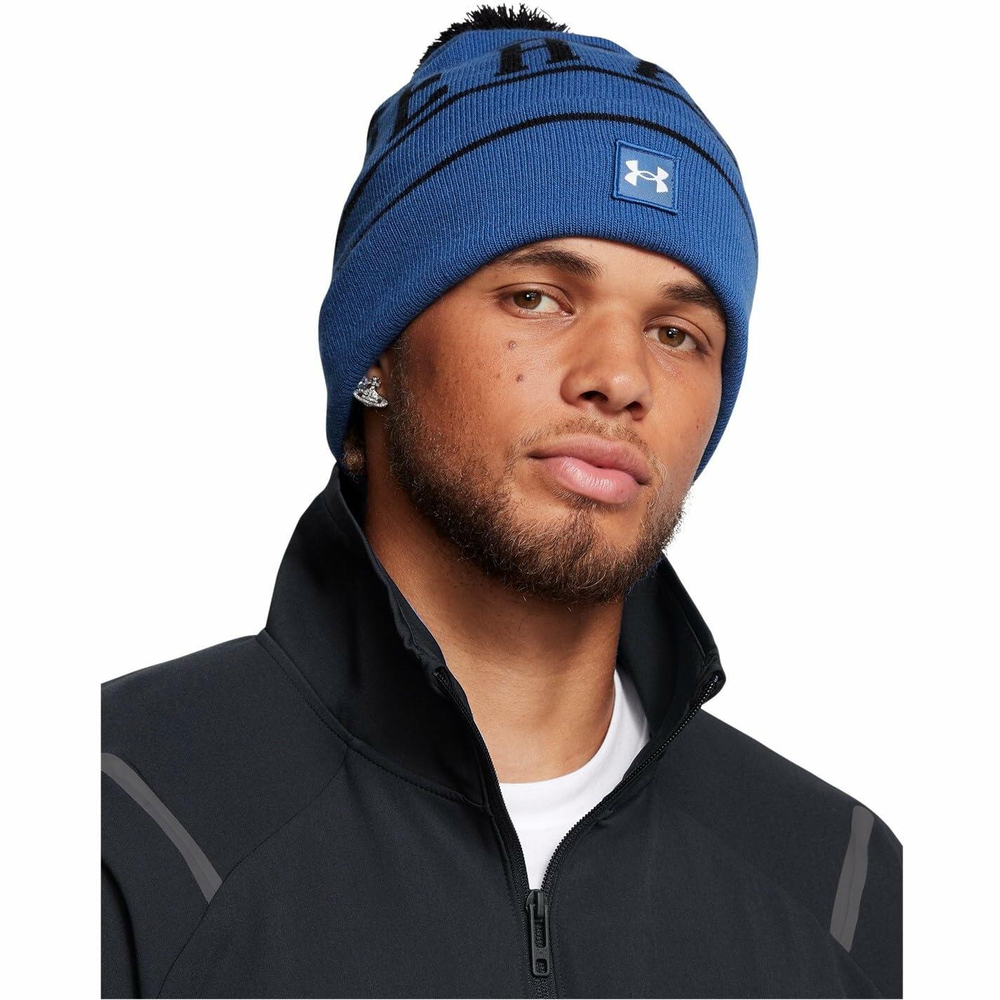 Under Armour 1386634-432-OSFM M Halftime Pom Beanie Tech Blue OSFM