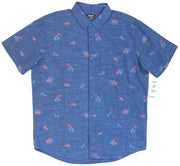 Men's Hurley OAO Stretch Print Short Sleeve Button Front Shirt XL