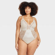 Auden Lace Lingerie Bodysuit for Women Cream 1X