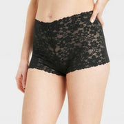 Women's Allover Lace Boy Shorts Underwear - Auden™ Black XS: Mid Rise
