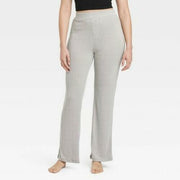 Women's Straight Leg Pointelle Boxer Pants - Auden™ Heather Gray M: Faux Fly