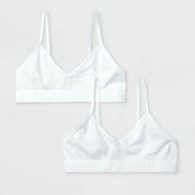 Girls' 2pk Seamless Bra - Cat & Jack™ White M