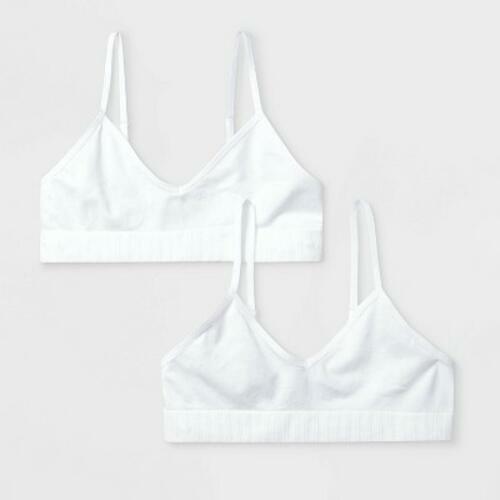 Girls' 2pk Seamless Bra - Cat & Jack™ White M
