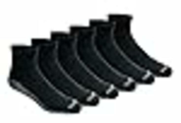 Dickies Men's Dri-Tech Moisture Control Quarter Socks Black Large (6-12)