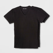 Pair of Thieves Men's 2pk V-Neck Undershirt - Black M: Midweight, Short Sleeve