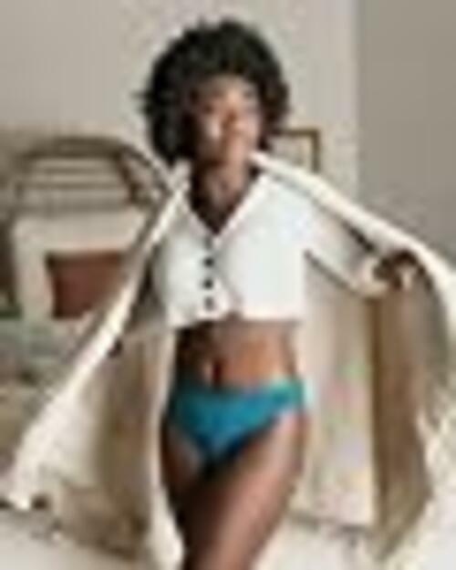 Saalt Comfort Modal Thong Period Underwear - Light Absorbency Large, Deep Marine