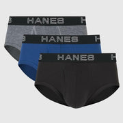 Hanes Premium Men's 3pk Comfort Flex Fit Support Pouch Briefs Gray/Blue/Black XL