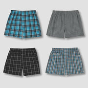 Hanes Premium Men's Stretch Woven Boxer Shorts 4pk - Blue/Green M: Tagless