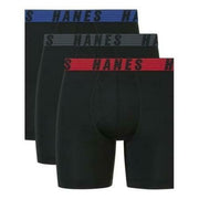 Hanes Moves Total Support Pouch Men Boxer Brief Underwear Black Small 3-Pack