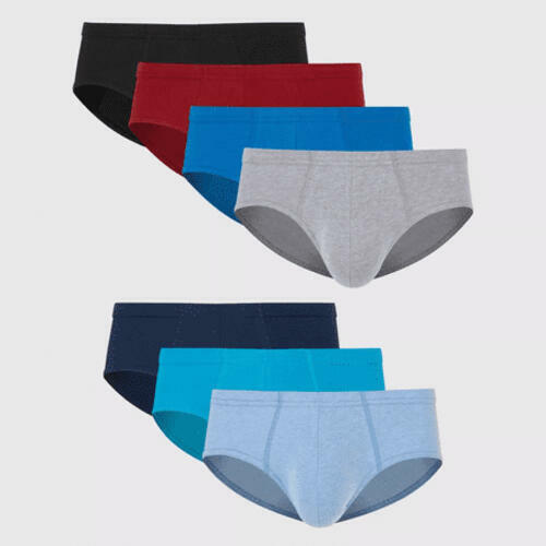 Hanes Premium Men's Stretch Comfort Soft Waistband Briefs 7pk Blue/Black/Gray M