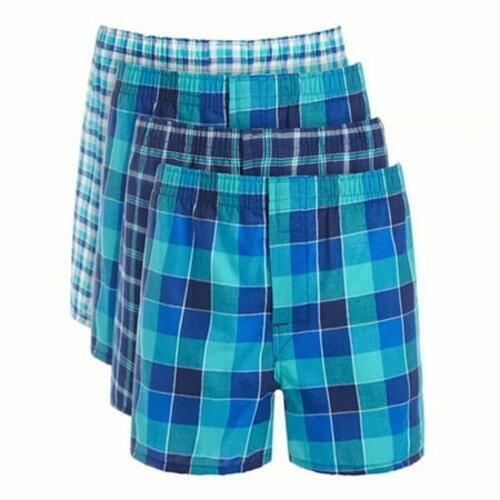 Hanes Premium Men s Stretch Woven Boxer Shorts 4pk - Blue/Green - Small (28-30)